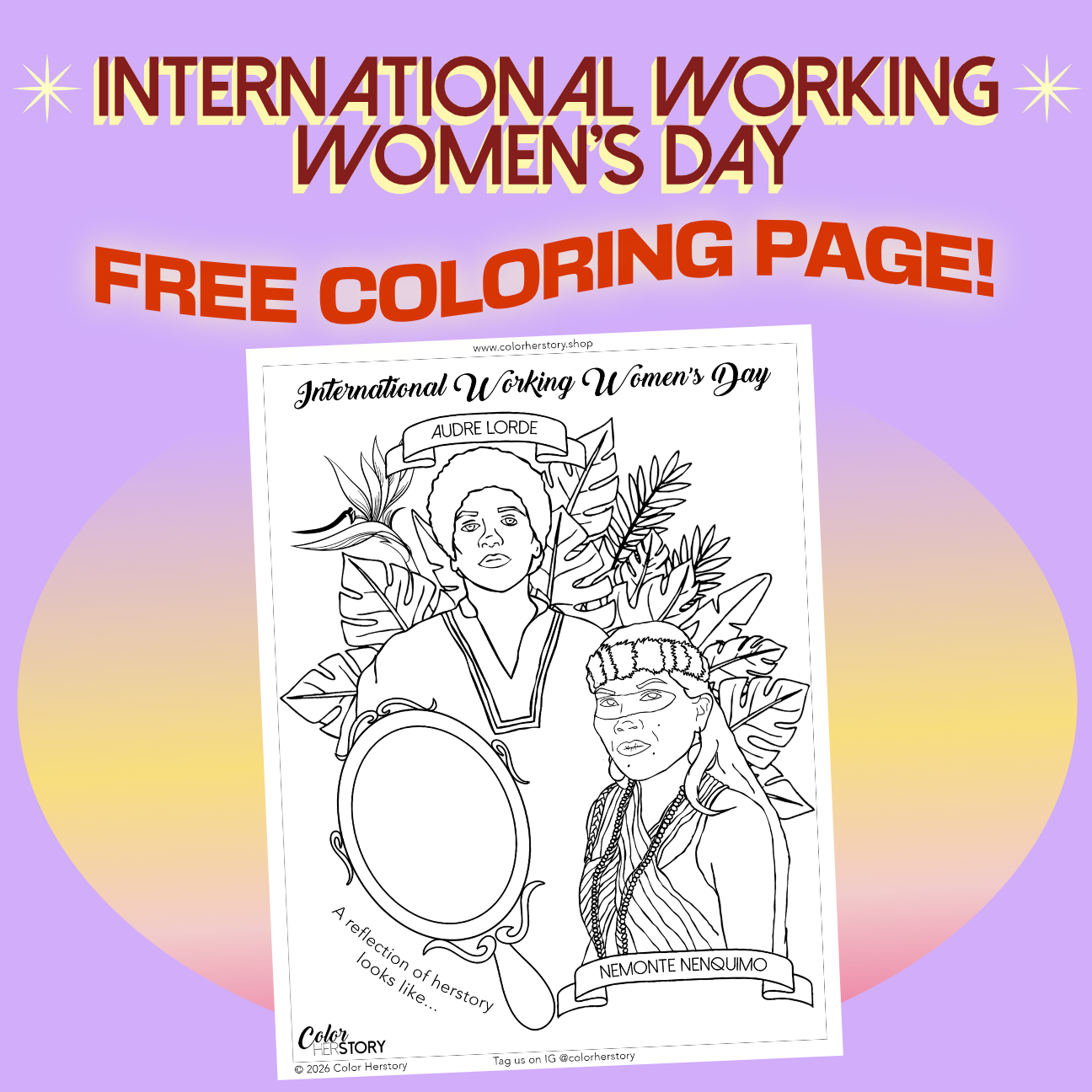 FREE Coloring Page Download: International Working Women's Day 2026