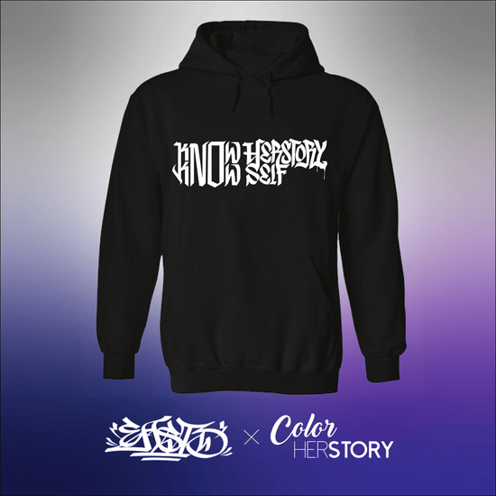 Load image into Gallery viewer, East Three x CH: Hoodie &amp;quot;Know Herstory Self&amp;quot;

